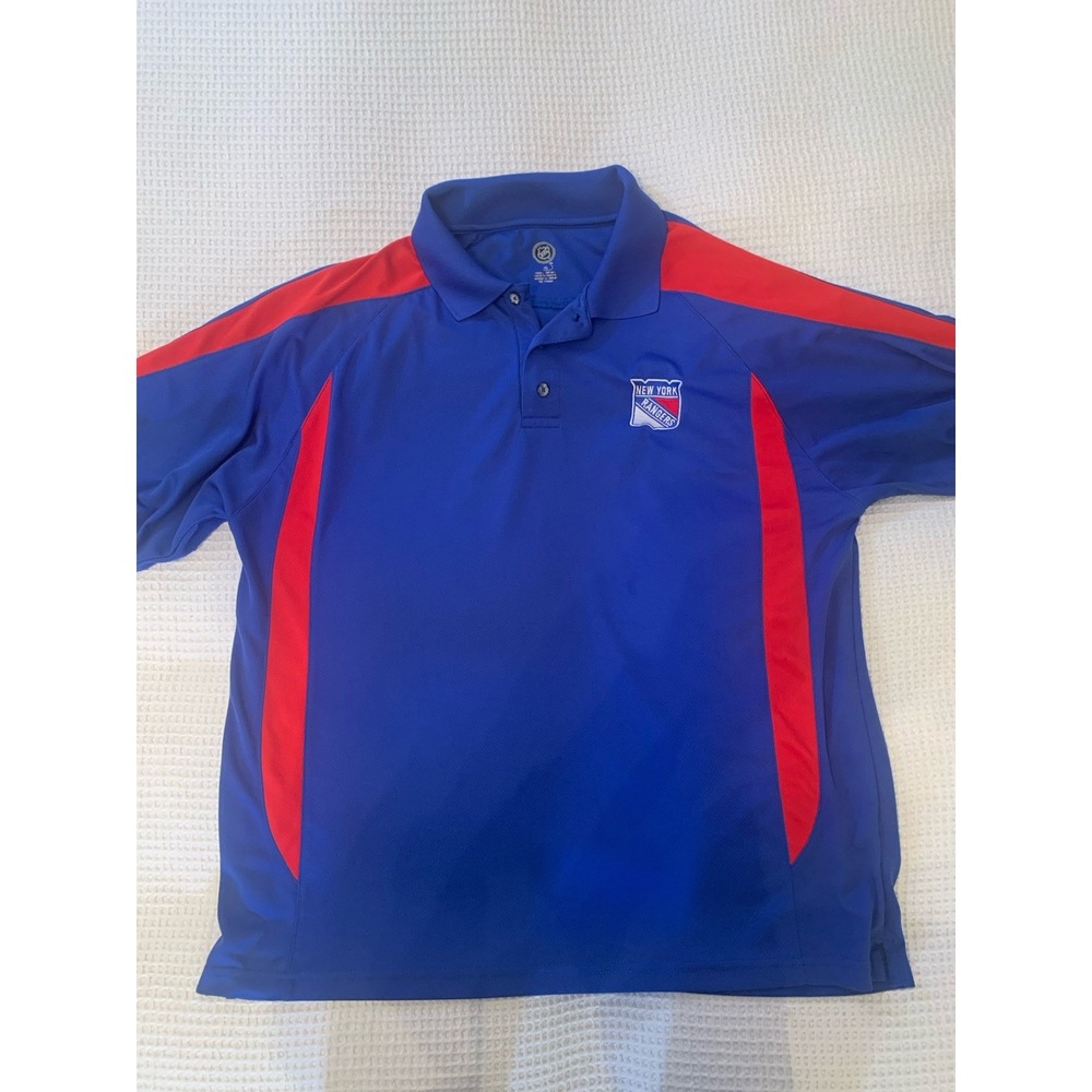 New‎ York Rangers Shirt Men's L Blue Red Polo NHL